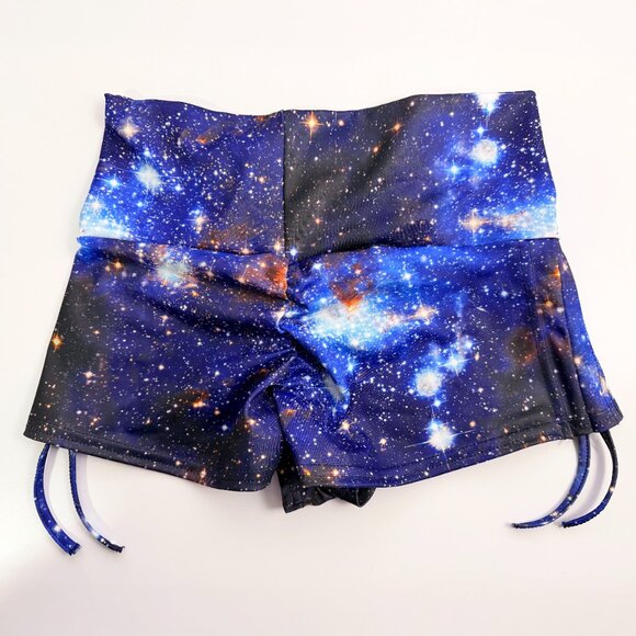 BlackMilk Galaxy Blue HW Shorts XS - Activewear/Yoga/Pole - Picture 2 of 3